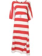 Bassike Belted Striped Midi Dress - Red