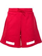 Off-white Brushed Diagonals Shorts, Men's, Size: Xl, Red, Cotton