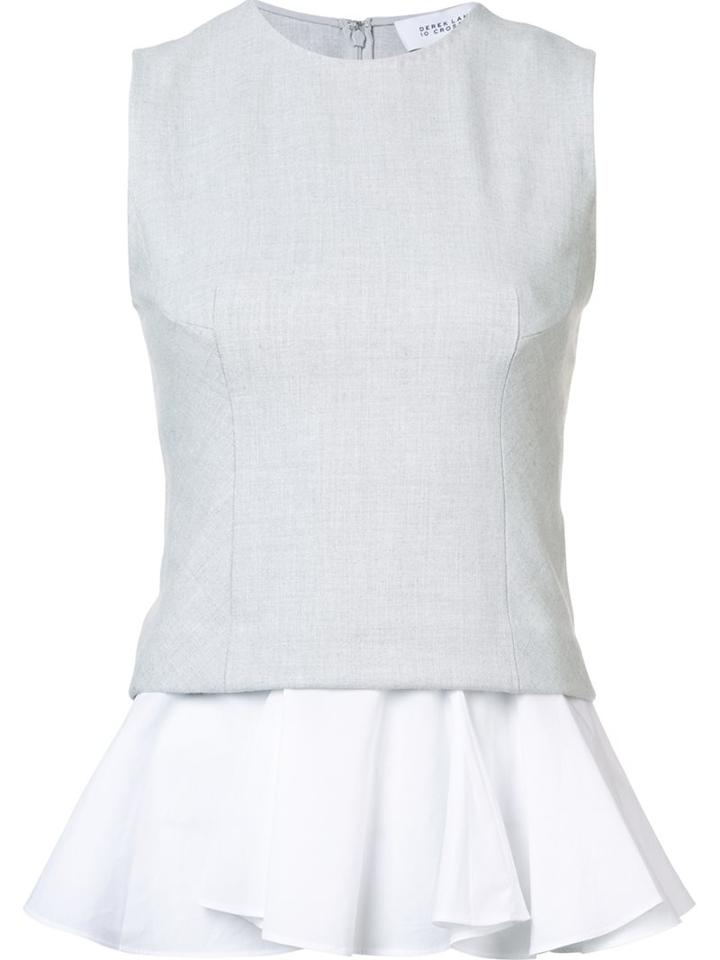 Derek Lam 10 Crosby Layered Peplum Top, Women's, Size: 6, Grey, Polyester/polyurethane/rayon