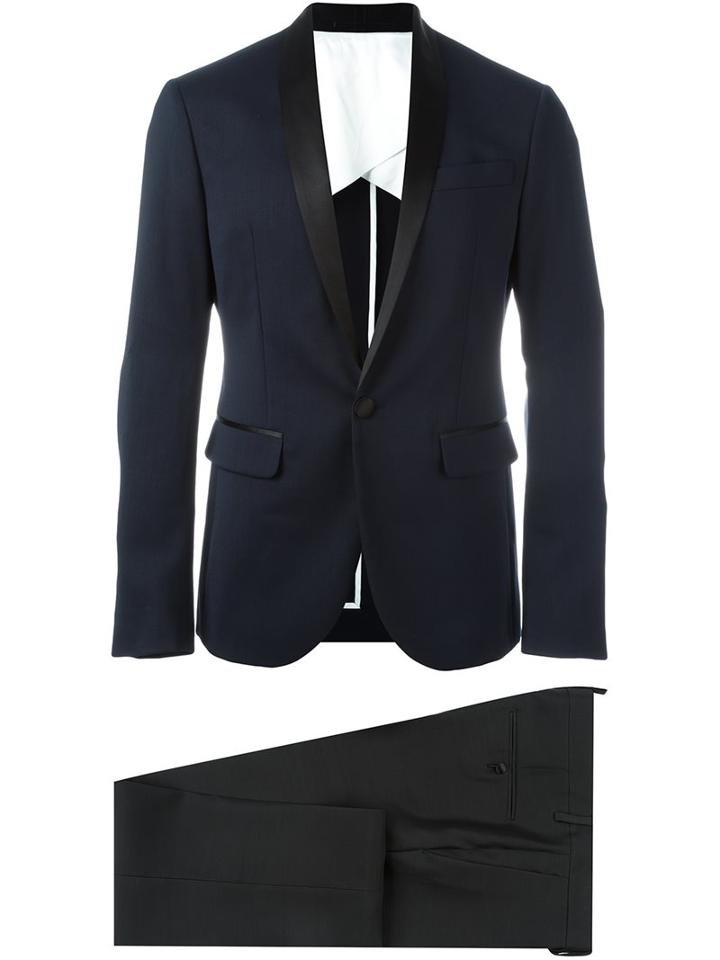 Dsquared2 Two Piece Dinner Suit, Men's, Size: 50, Blue, Silk/cotton/polyester/virgin Wool