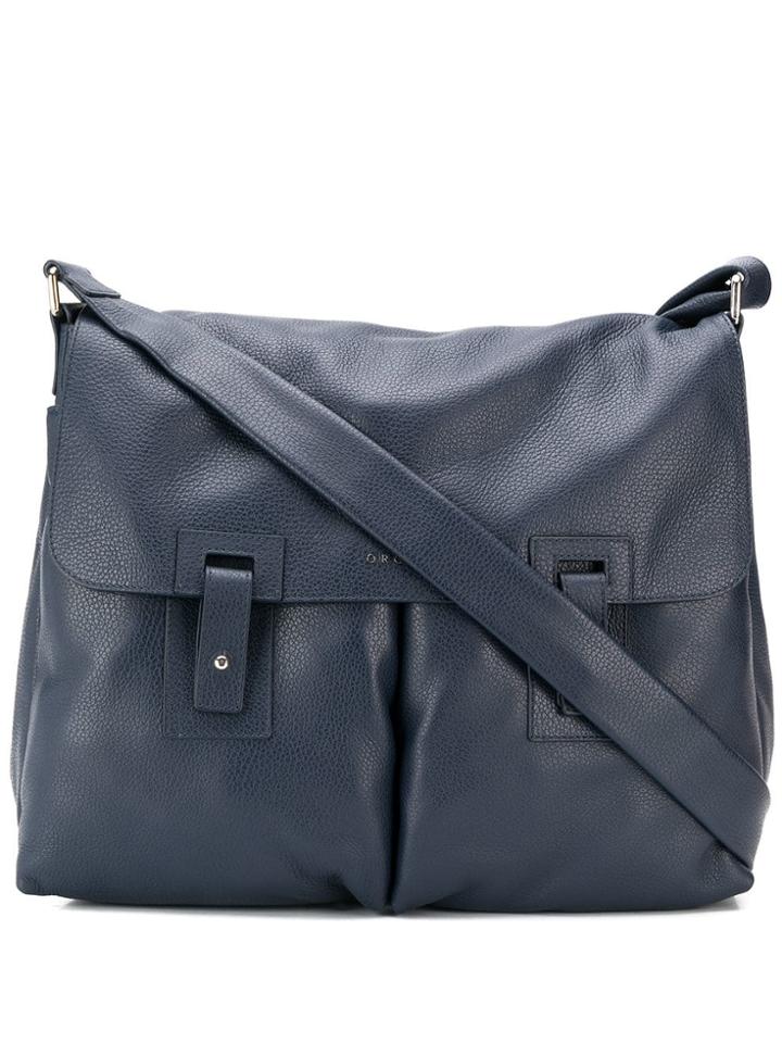 Orciani Foldover Shoulder Bag - Blue