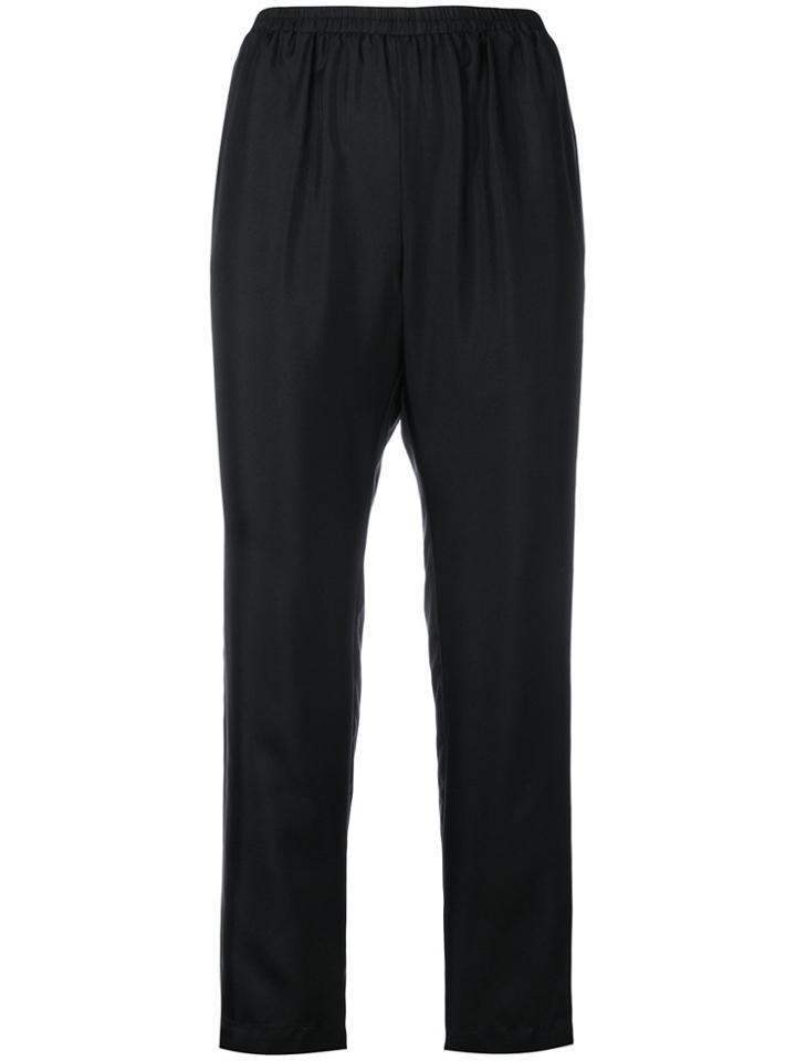 Gold Hawk Contrast Piping Trousers - Black