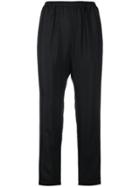 Gold Hawk Contrast Piping Trousers - Black