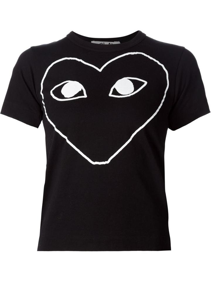 Comme Des Garçons Play Heart Print T-shirt, Women's, Size: Small, Cotton