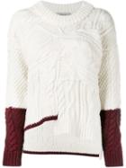 Preen By Thornton Bregazzi Cable Knit Jumper, Women's, Size: Large, White, Wool
