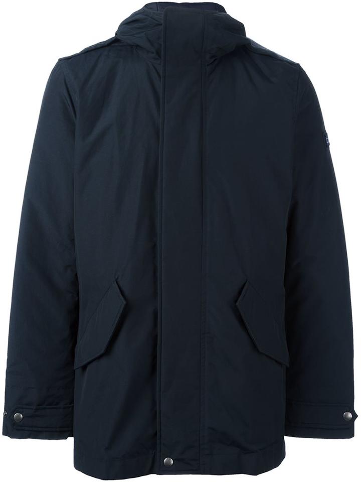 Woolrich Hooded Padded Jacket, Men's, Size: Xl, Blue, Cotton/polyamide