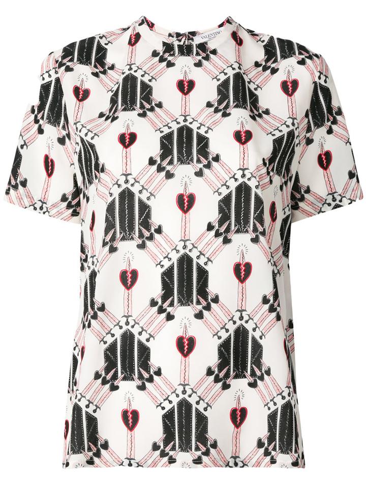 Love Blade Top - Women - Silk - M, Pink/purple, Silk, Valentino