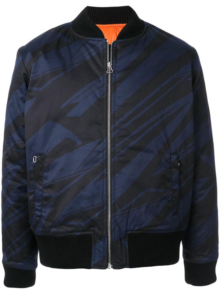 Band Of Outsiders Spaceship Striped Bomber Jacket - Blue