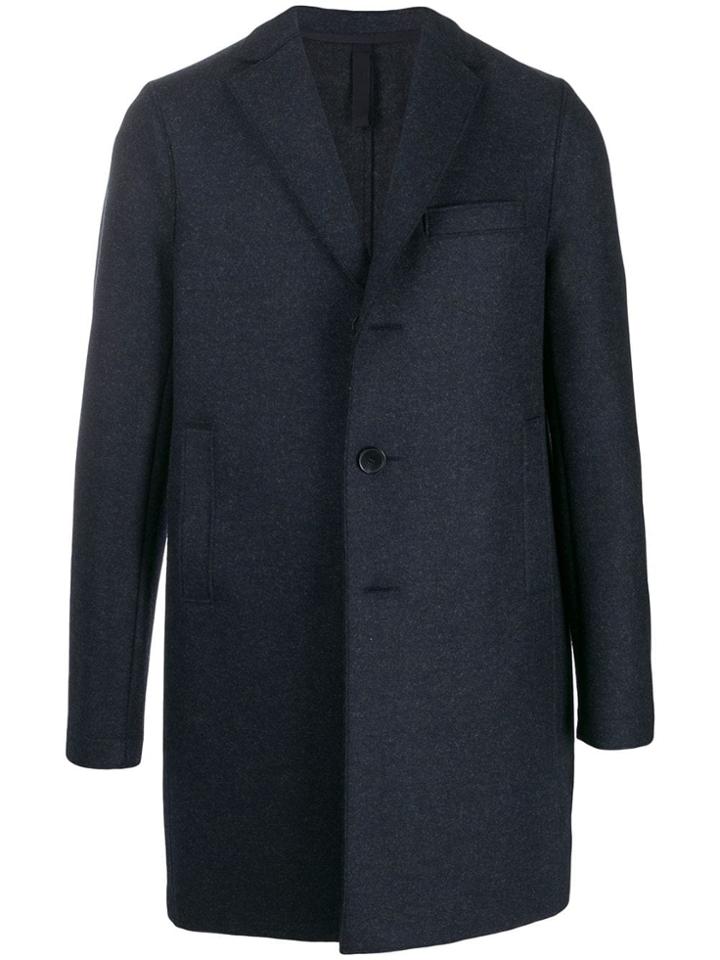 Harris Wharf London Midi Single Breast Coat - Blue