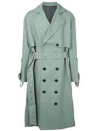 Wooyoungmi Long Flared Trenchcoat - Green