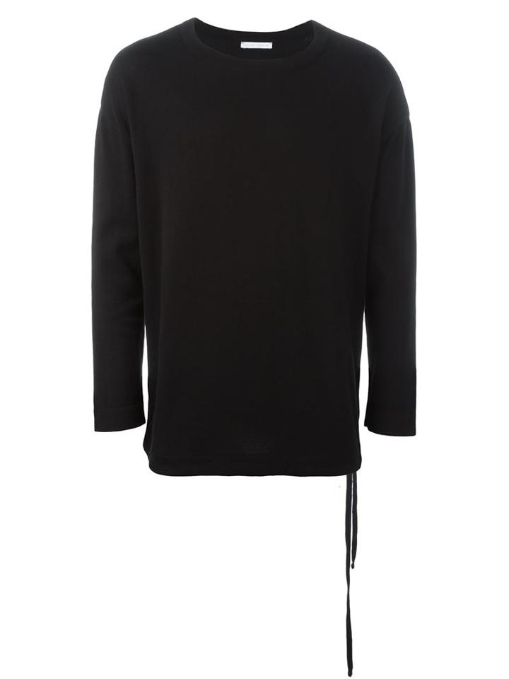 Société Anonyme Drawstring Hem Jumper, Men's, Size: Large, Black, Cotton