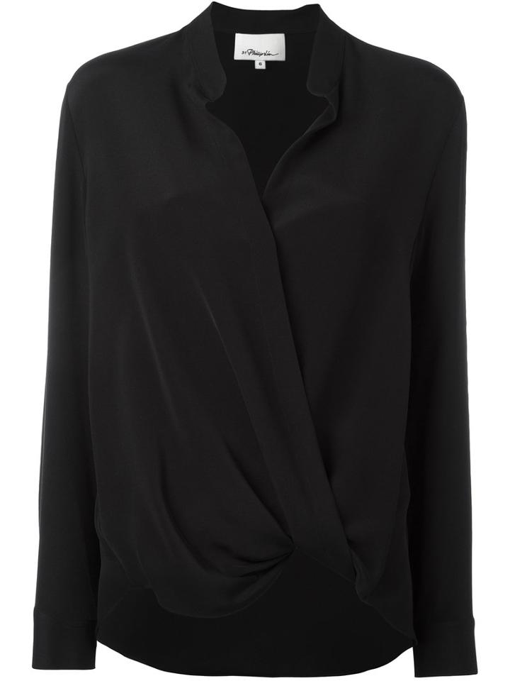 3.1 Phillip Lim - Wrap Blouse - Women - Silk - 10, Black, Silk