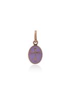 Gigi Clozeau Purple 18k Gold Cross Medallion - Pink & Purple