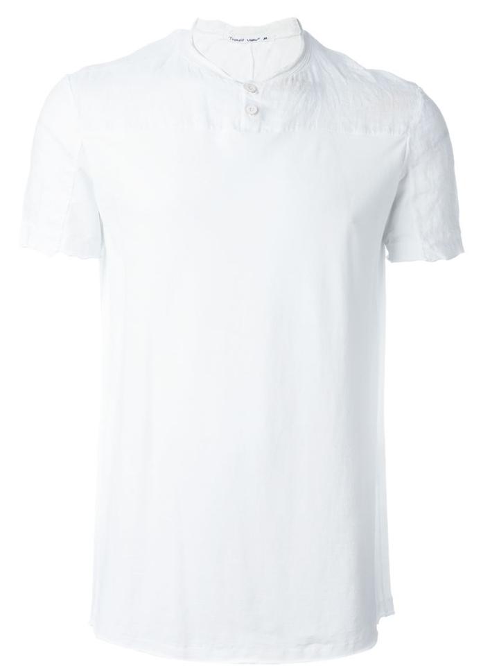 Transit Wrinkled Panel Buttoned Collar T-shirt