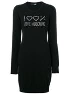 Love Moschino - Long Sleeved Dress - Women - Polyamide/viscose/cashmere/virgin Wool - 38, Black, Polyamide/viscose/cashmere/virgin Wool