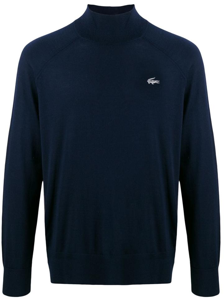 Lacoste Logo Mock-neck Jumper - Blue