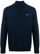 Lacoste Logo Mock-neck Jumper - Blue