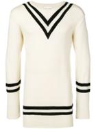 Comme Des Garçons Pre-owned Stripes Detailing Jumper - White