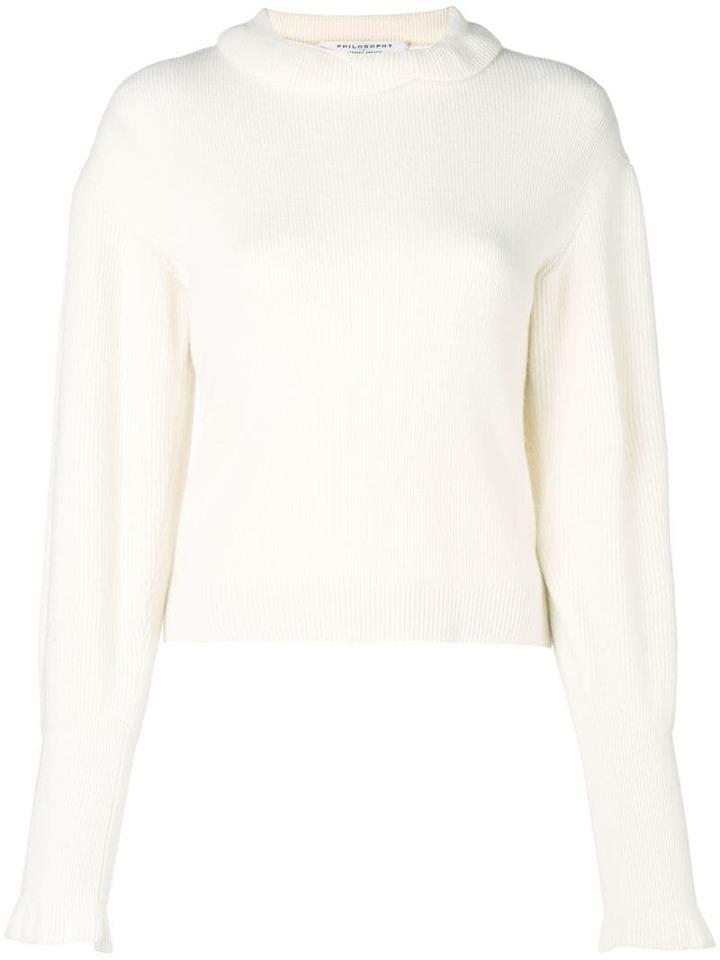 Philosophy Di Lorenzo Serafini Fold Collar Sweater - Neutrals