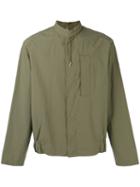 Oamc Mandarin Collar Cropped Shirt, Men's, Size: Large, Green, Cotton