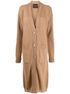 Erika Cavallini Oversized V-neck Cardigan - Brown