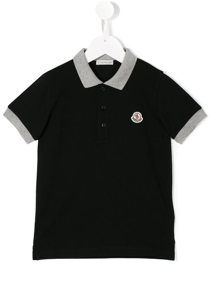 Moncler Kids Classic Polo Shirt, Boy's, Size: 8 Yrs, Black
