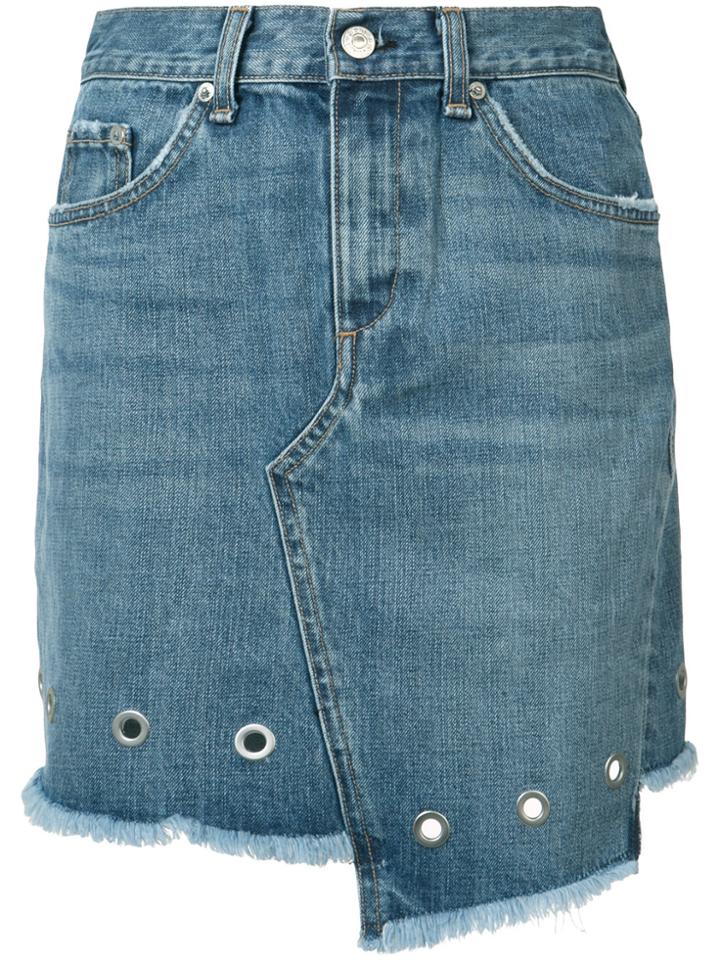 Rag & Bone /jean Eyelet Detail Denim Skirt - Blue
