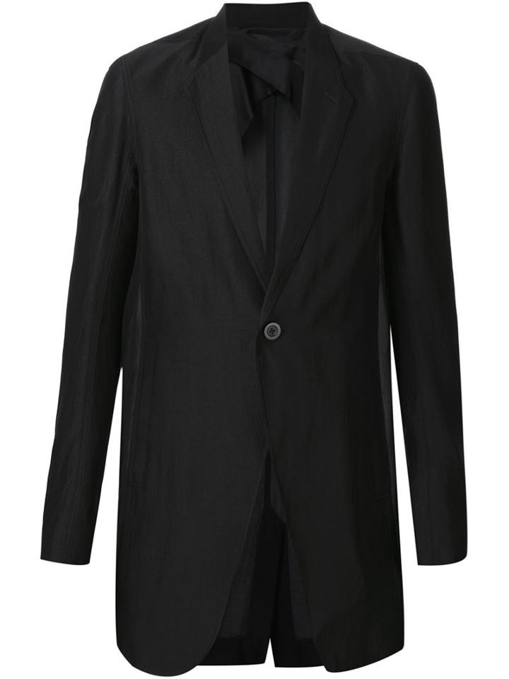 Rick Owens Casual Blazer, Men's, Size: 48, Black, Cotton/silk/viscose/cupro