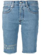 Artica Arbox Frayed Knee-high Denim Shorts - Blue