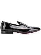 A. Testoni Embroidered Initials Loafers - Black