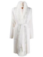 Yves Salomon Belted Cardi-coat - White