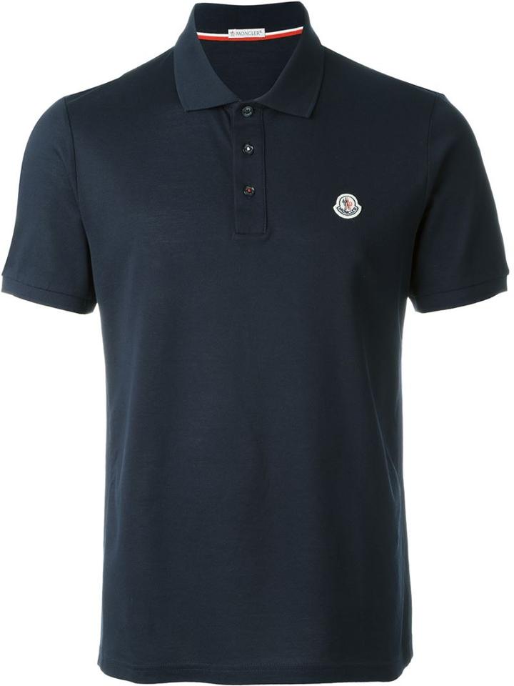 Moncler Logo Polo Shirt, Men's, Size: M, Blue, Cotton