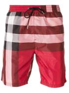 Burberry Brit - Plaid Print Swim Shorts - Men - Polyester - Xs, Red, Polyester