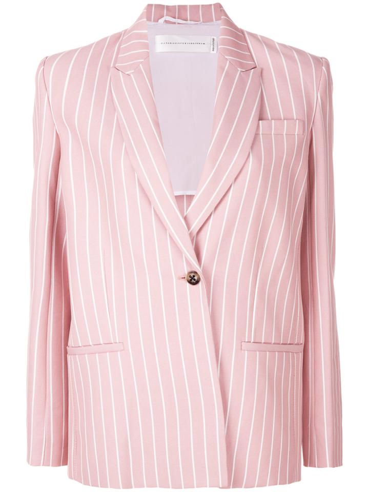 Victoria Victoria Beckham Tailored Striped Blazer - Pink & Purple
