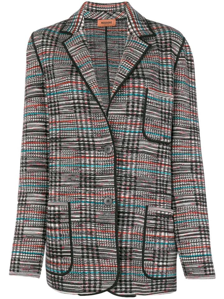 Missoni Checked Knitted Blazer - Black