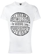 Diesel 'snt-stamp' T-shirt, Men's, Size: Medium, White, Cotton