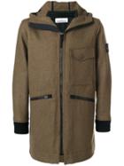 Stone Island - Hooded Jacket - Men - Polyamide/wool - L, Brown, Polyamide/wool