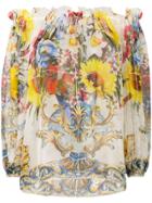 Dolce & Gabbana Off-shoulder Patterned Blouse - Multicolour