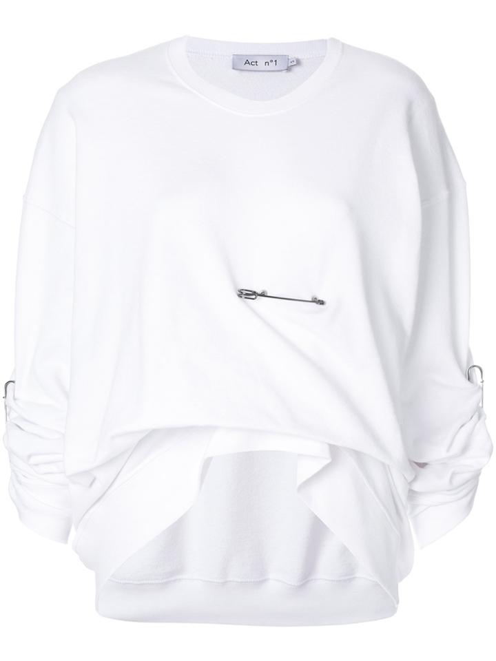 Act N&deg;1 Gathered Safety Pin Sweatshirt - White