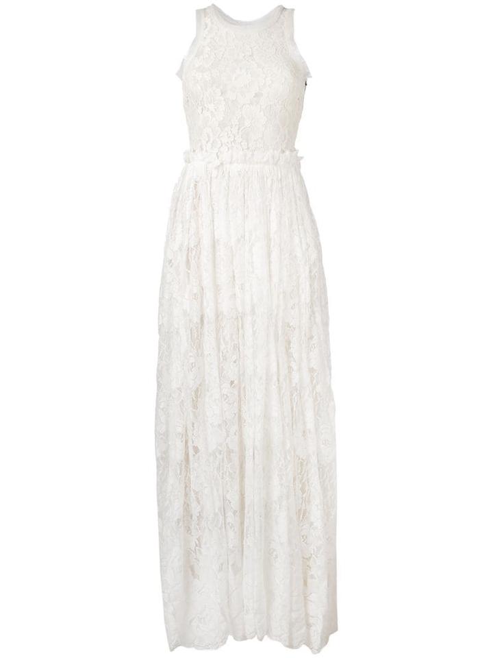 Lanvin Pre-owned Long Lace Dress - Neutrals