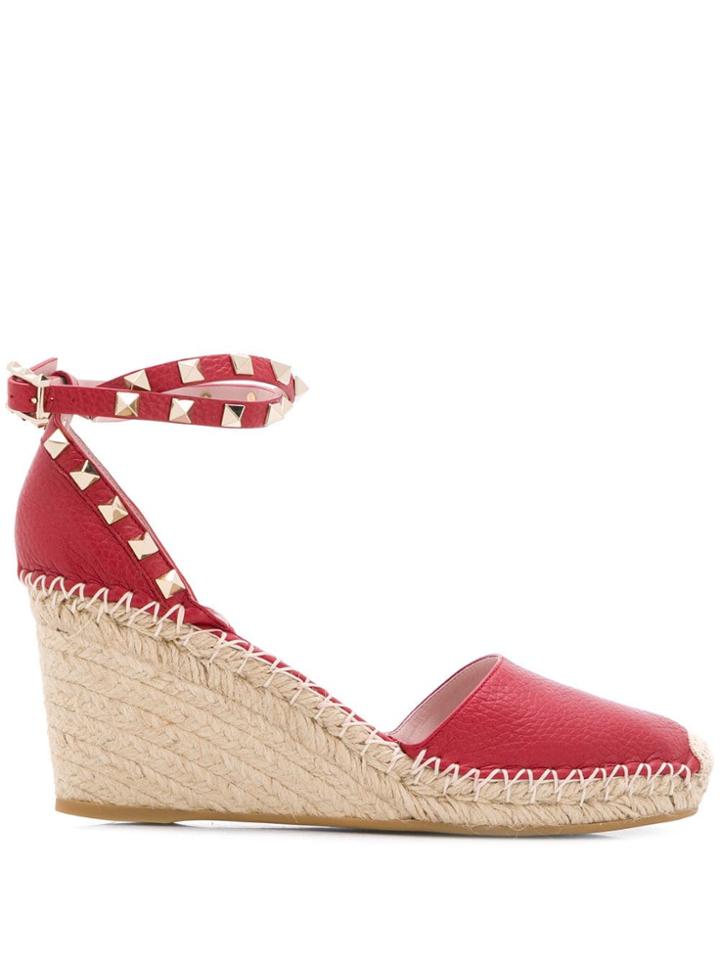 Valentino Rockstud Espadrilles - Red