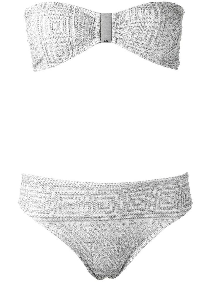 Lygia & Nanny Textured Bikini Set, Women's, Size: 42, Grey, Polyamide/spandex/elastane