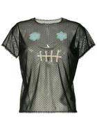 Tu Es Mon Trésor Skull Dotted Mesh T-shirt - Black