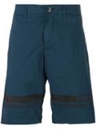 Logo Print Shorts - Men - Cotton/spandex/elastane - S, Blue, Cotton/spandex/elastane, Stone Island
