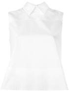 Victoria Victoria Beckham Back Detail Sleeveless Blouse, Women's, Size: 10, White, Cotton