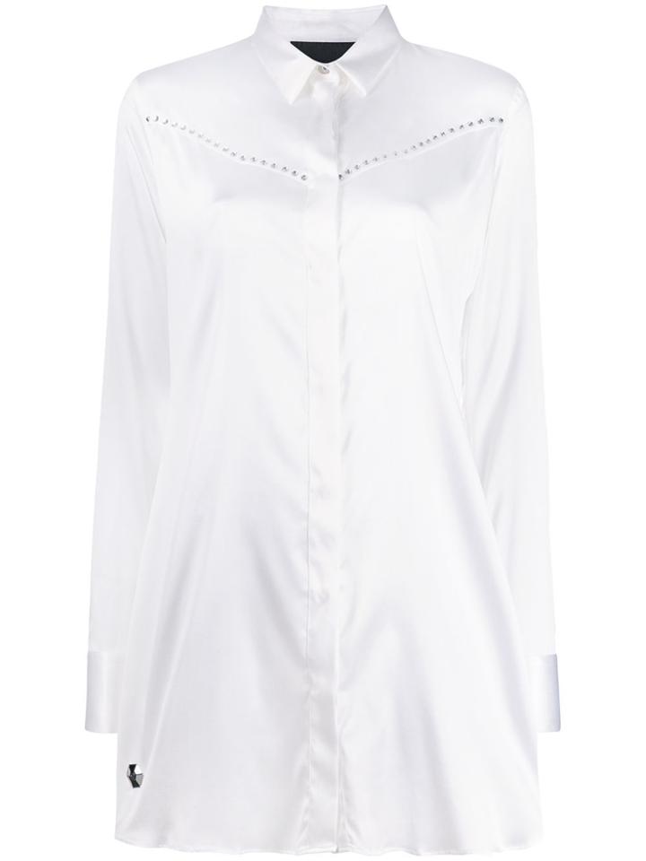 Philipp Plein Fringe-trimmed Shirt - White