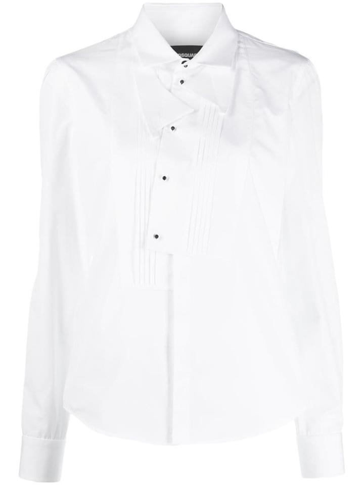 Dsquared2 Pleated Bib Shirt - White