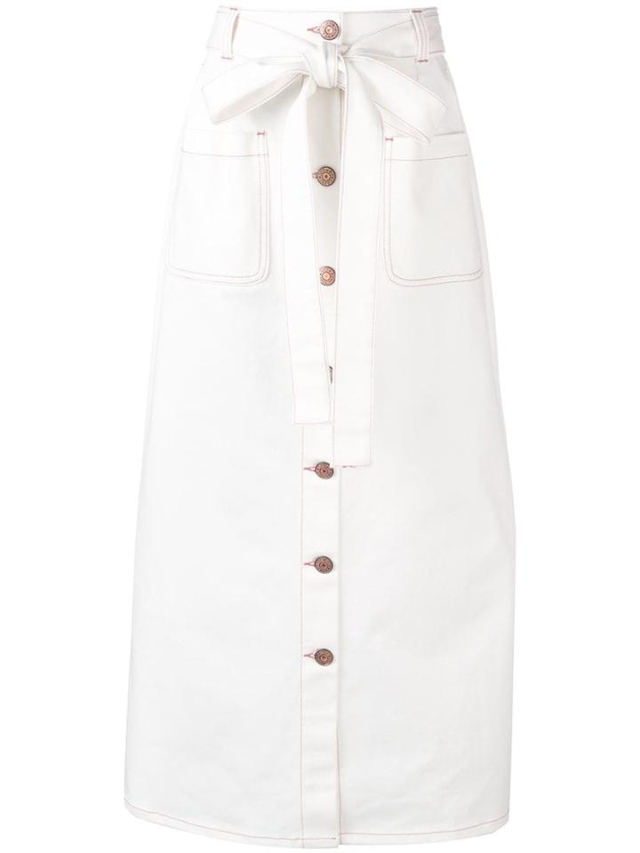 See By Chloé Straight Denim Skirt - White