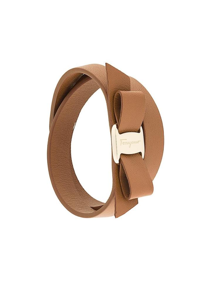 Salvatore Ferragamo Front Clasp Bracelet, Women's, Black