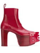 Rick Owens Grill Kiss Ankle Boots - Red